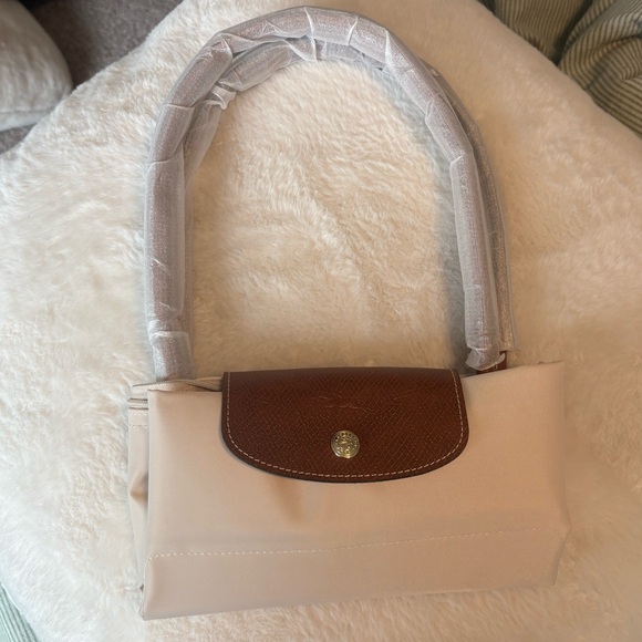 Longchamp Handbags - Chic Beige and Brown Women's Shoulder Longchamp Bag